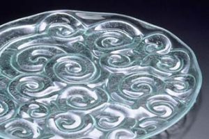 Recycled glass platter Whirlwind design